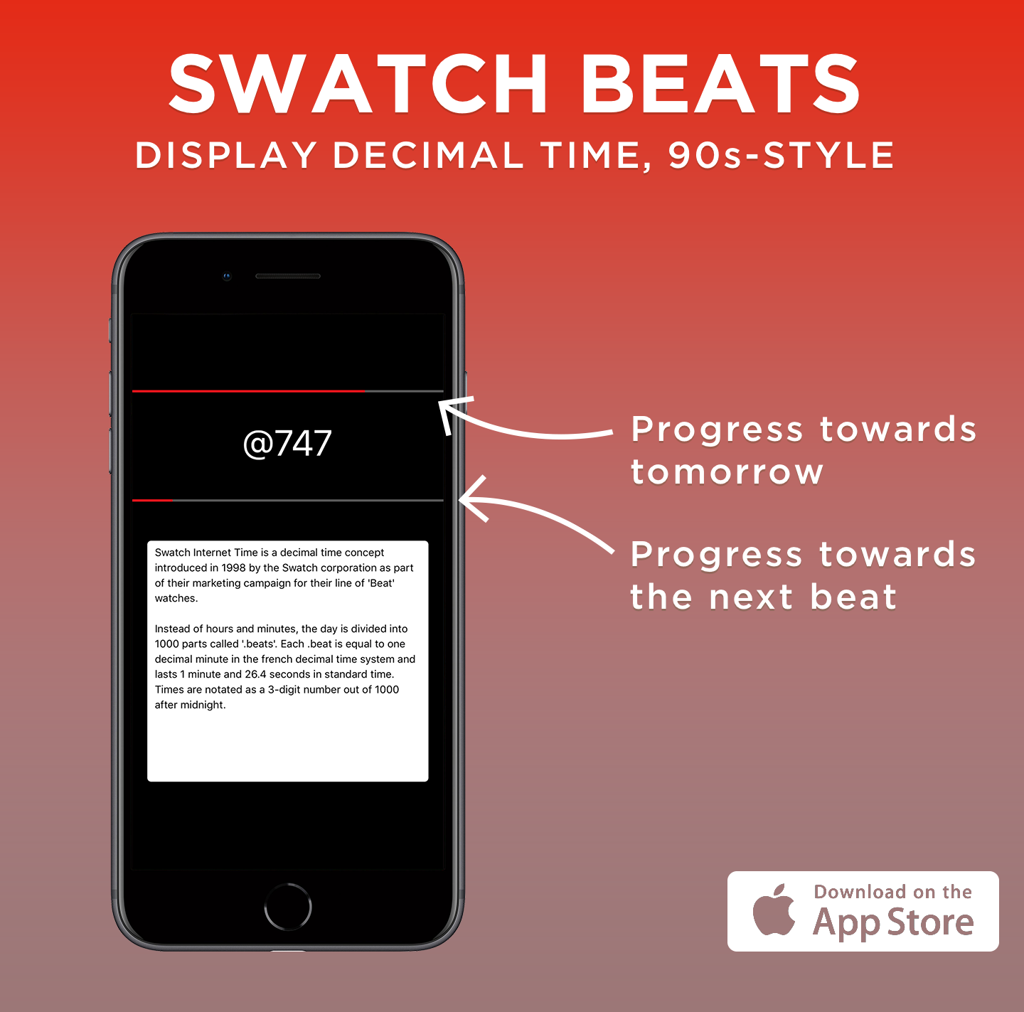 iOS app that displays time in Swatch Internet Time (beats)